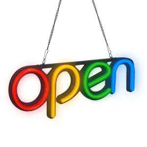 15.75x6in Neon Open Sign - Business Store Café Restaurant Bar Salon Commercial Lighting