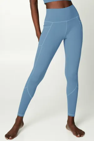 4 for $54 - Sky Blue Cassi Deep Pockets Workout Leggings Yoga Pants - Women