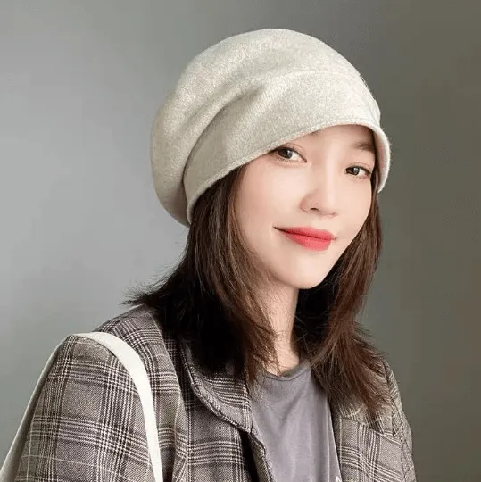 4 Way Women Cashmere Wool Beret Beanie Hat