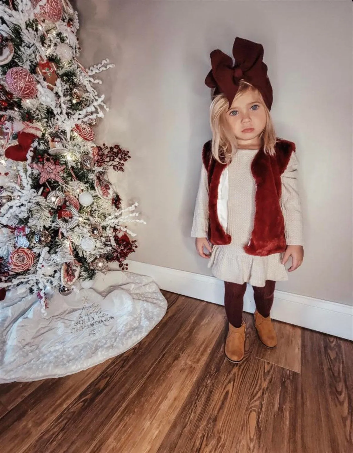 6-12M x2, 12-24M X 2, 2-3T X 2 = $12.50 EA - Girls Burgundy Faux Fur Vest