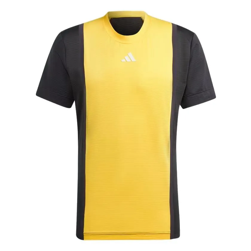 adidas Mens Pro Freelift 3D Padel T-Shirt - Spark Yellow / Black