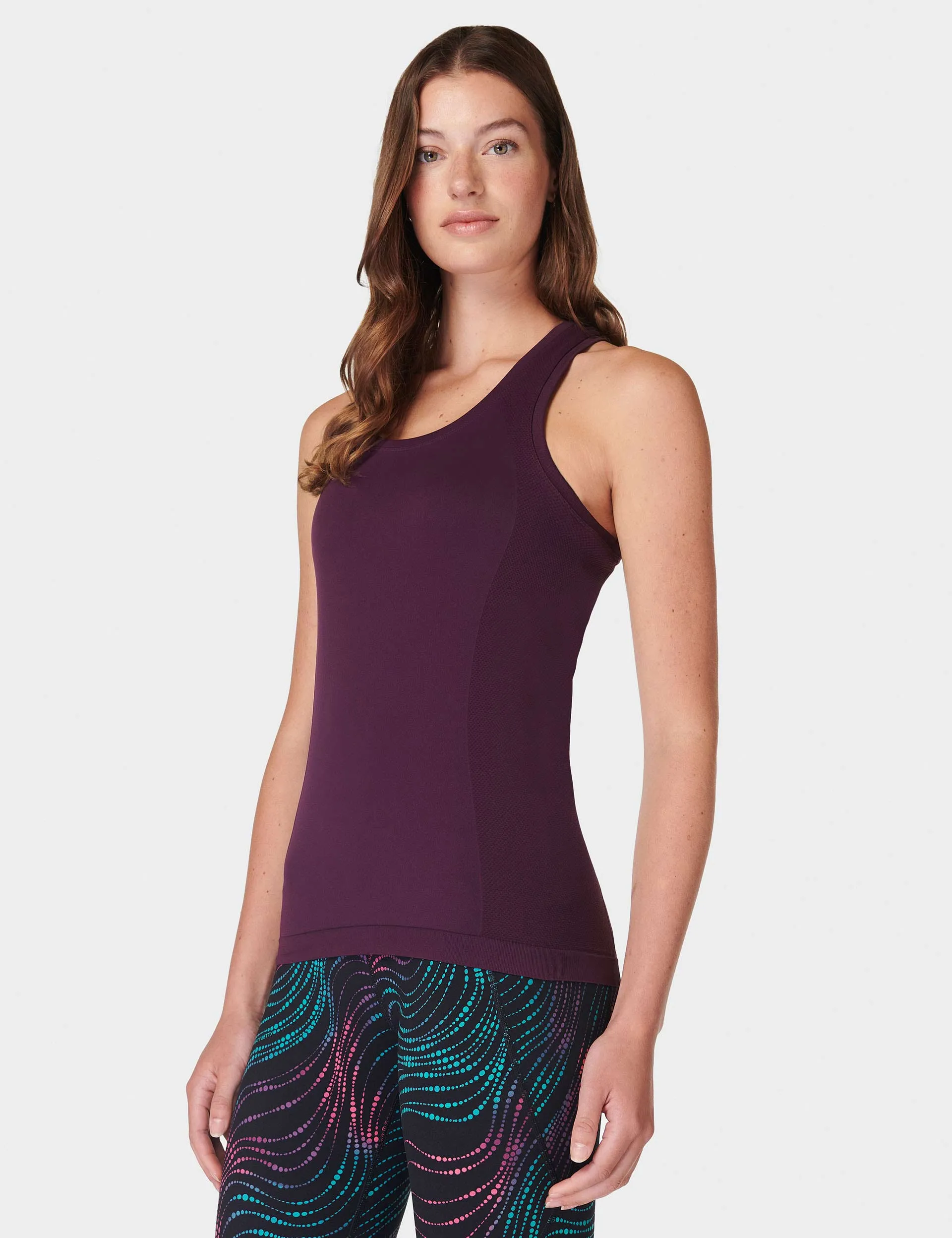 Athlete Seamless Gym Vest - Midnight Cherry Purple