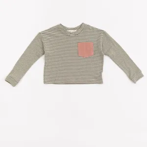 Bamboo Modern Tee in Olive Stripe
