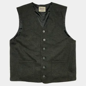 BZEN M.3348 DUBLIN REGULAR FIT WOOL BLEND 6 BUTTON 2 POCKET VEST-BROWN GREEN