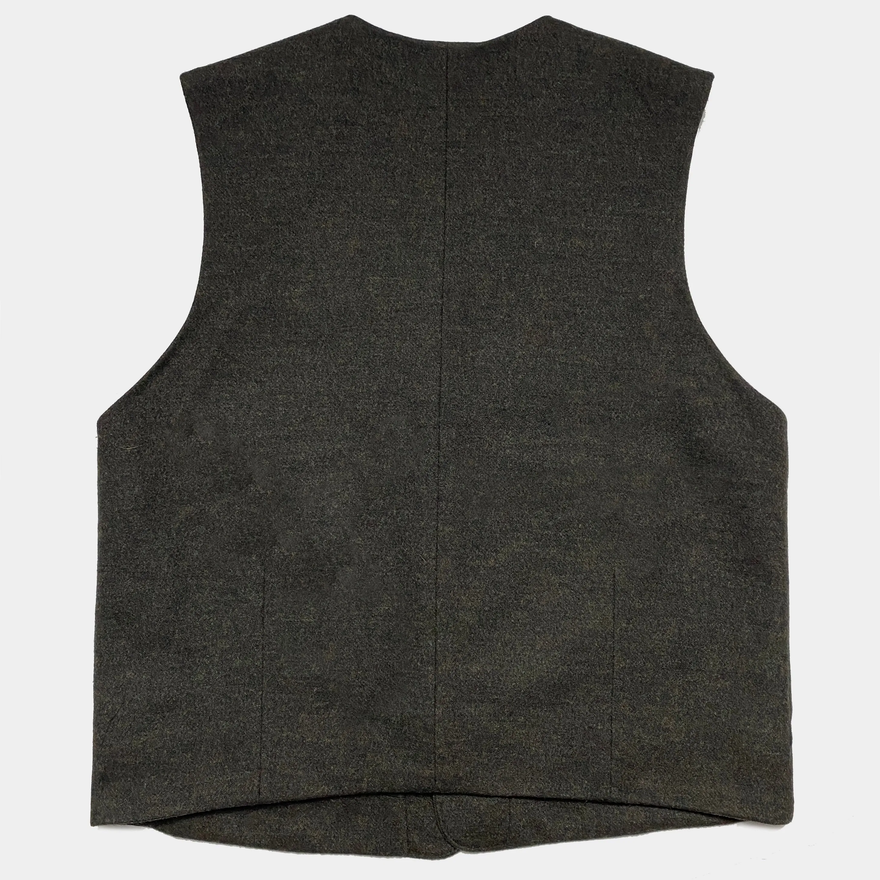 BZEN M.3348 DUBLIN REGULAR FIT WOOL BLEND 6 BUTTON 2 POCKET VEST-BROWN GREEN