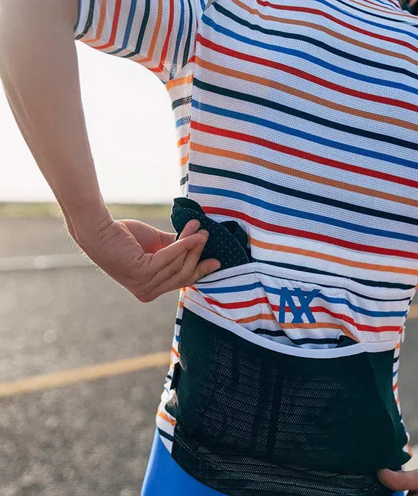 CAFE DU CYCLISTE Mona Jersey - Parasol Orange Blue