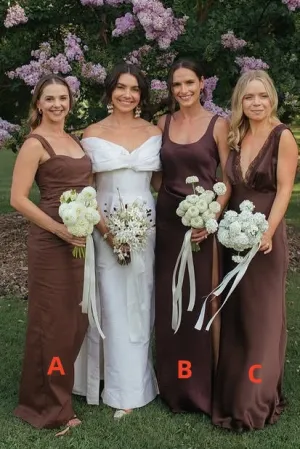 Casual Satin Sleeveless Different Styles Bridesmaid Dress