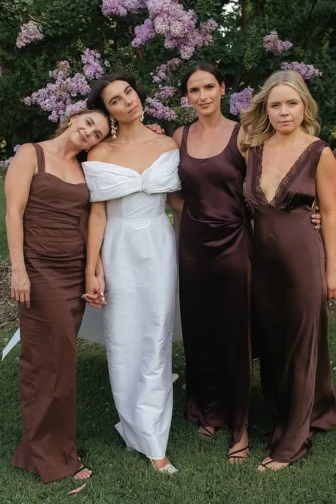 Casual Satin Sleeveless Different Styles Bridesmaid Dress