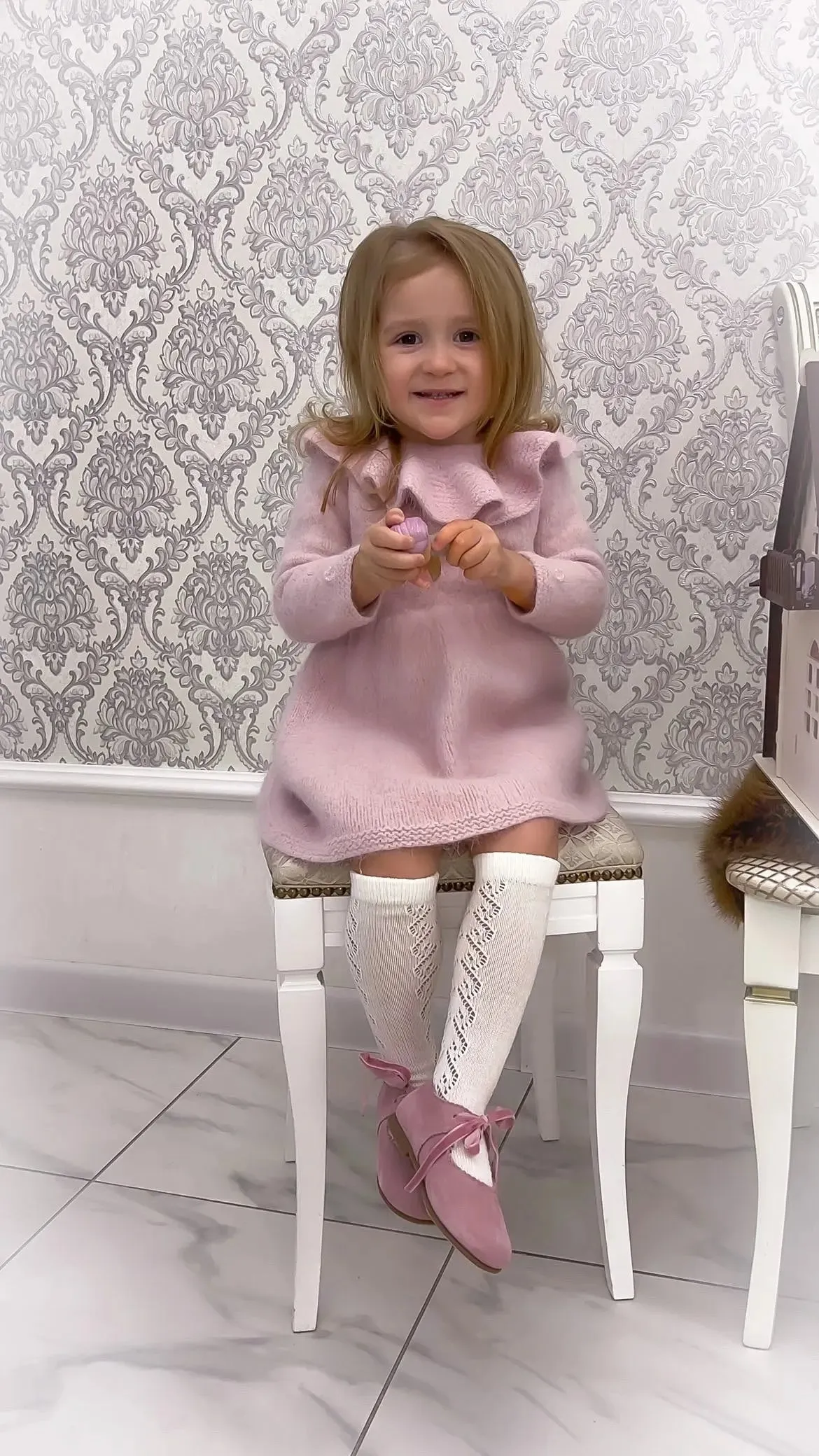 CÓNDOR Merino Wool-Blend Knee Socks With Openwork Hearts- Beige