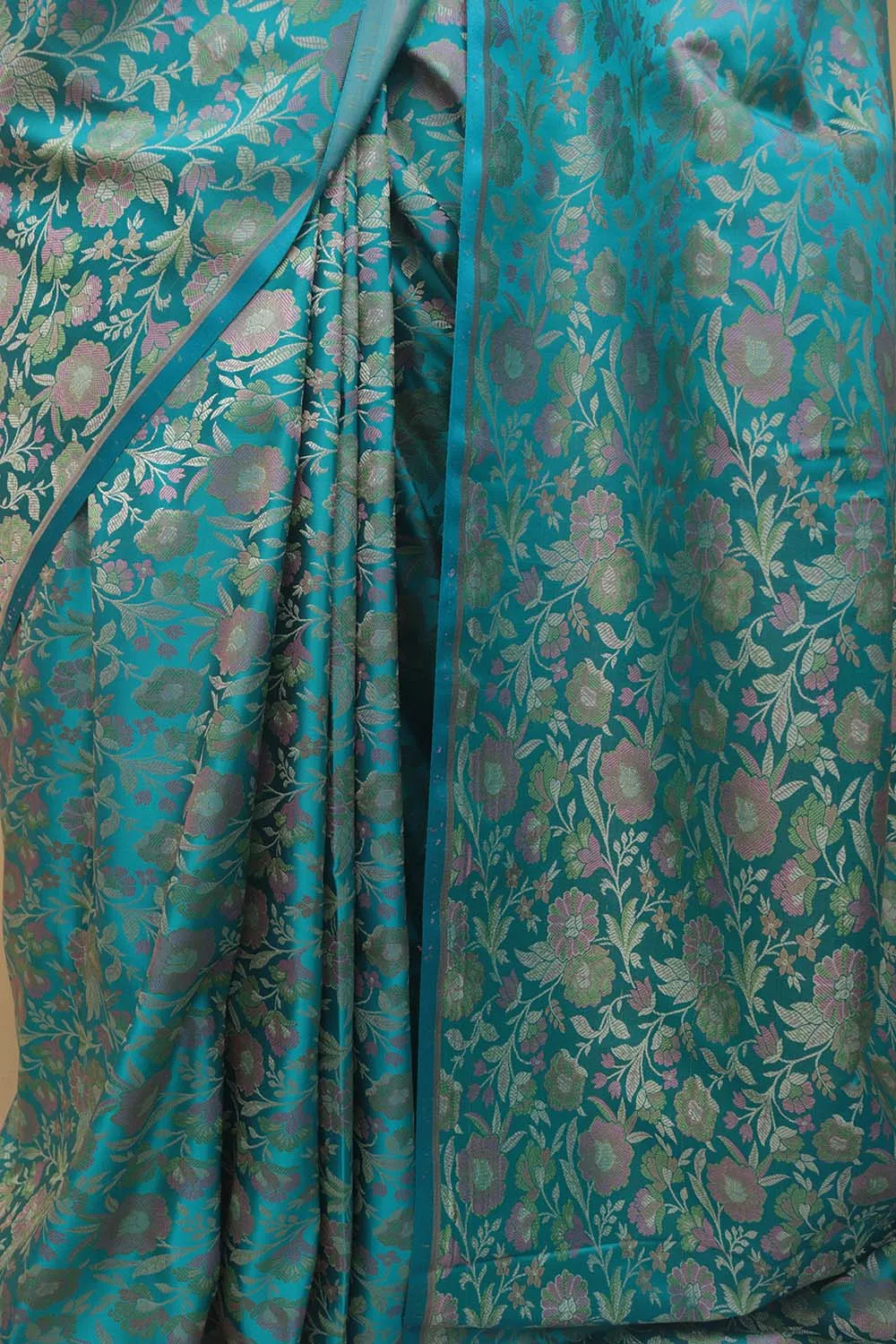 Elegant Blue Banarasi Silk Tanchui Jamawar Saree