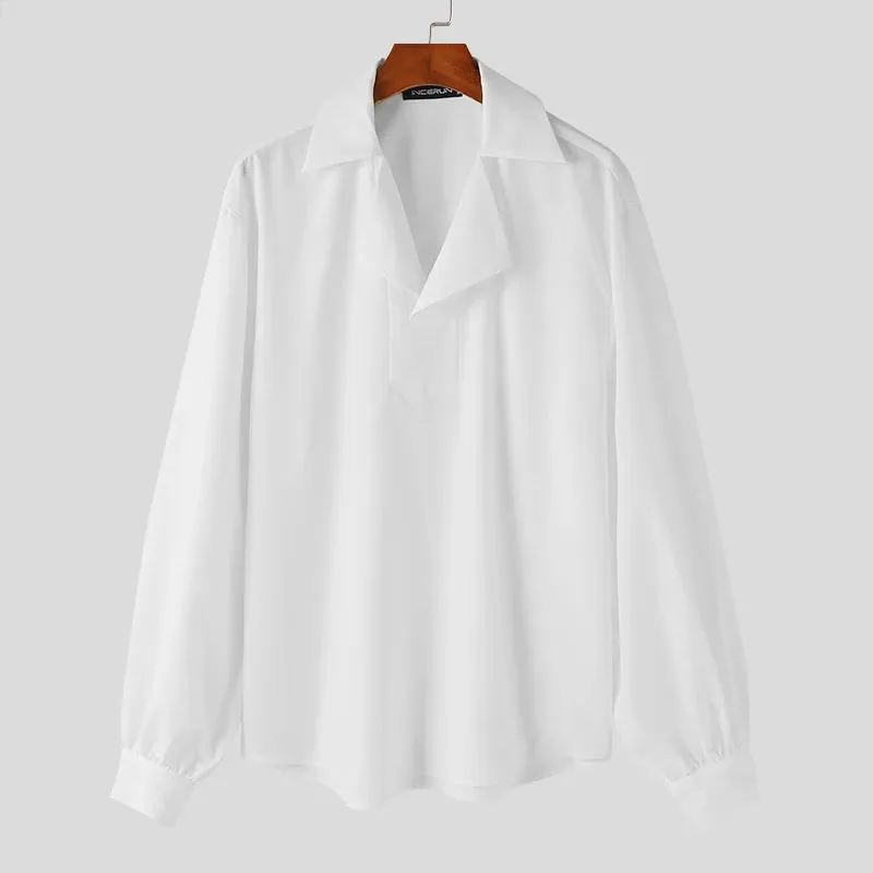 Elegant Draped Collar Statement Shirt