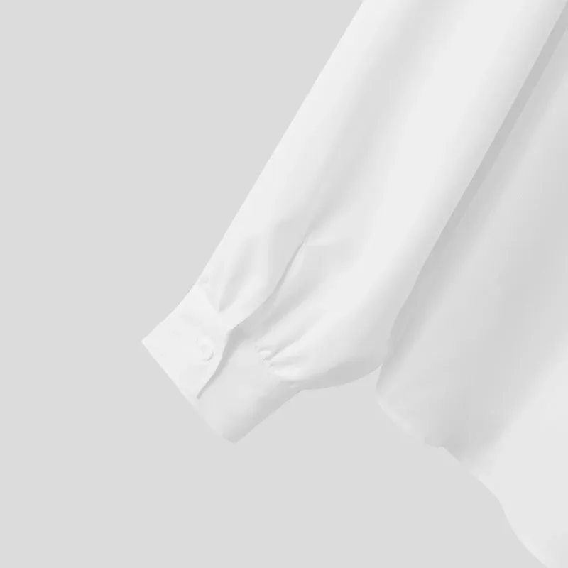 Elegant Draped Collar Statement Shirt