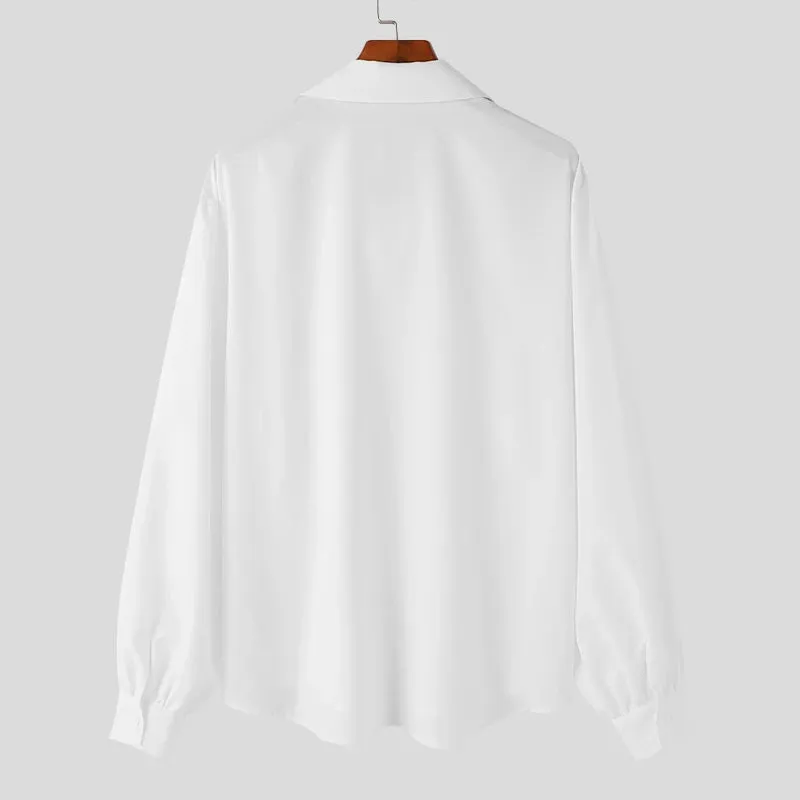 Elegant Draped Collar Statement Shirt