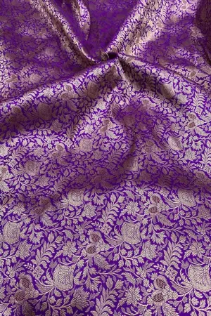 Exquisite Purple Banarasi Meenakari Silk Brocade Fabric  ( 5 Mtr )