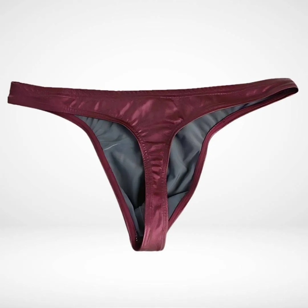 Faux Leather Swim Thong
