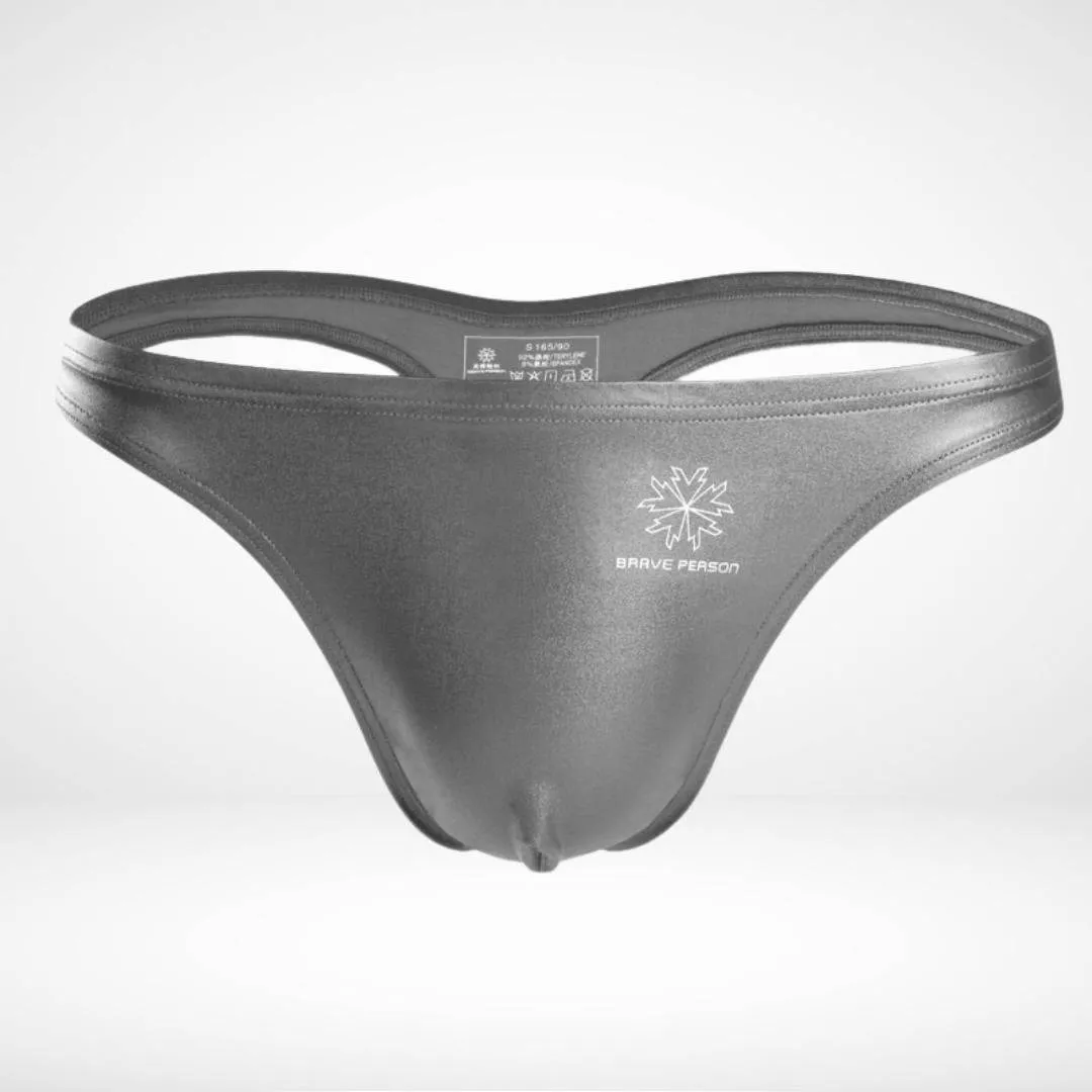 Faux Leather Swim Thong