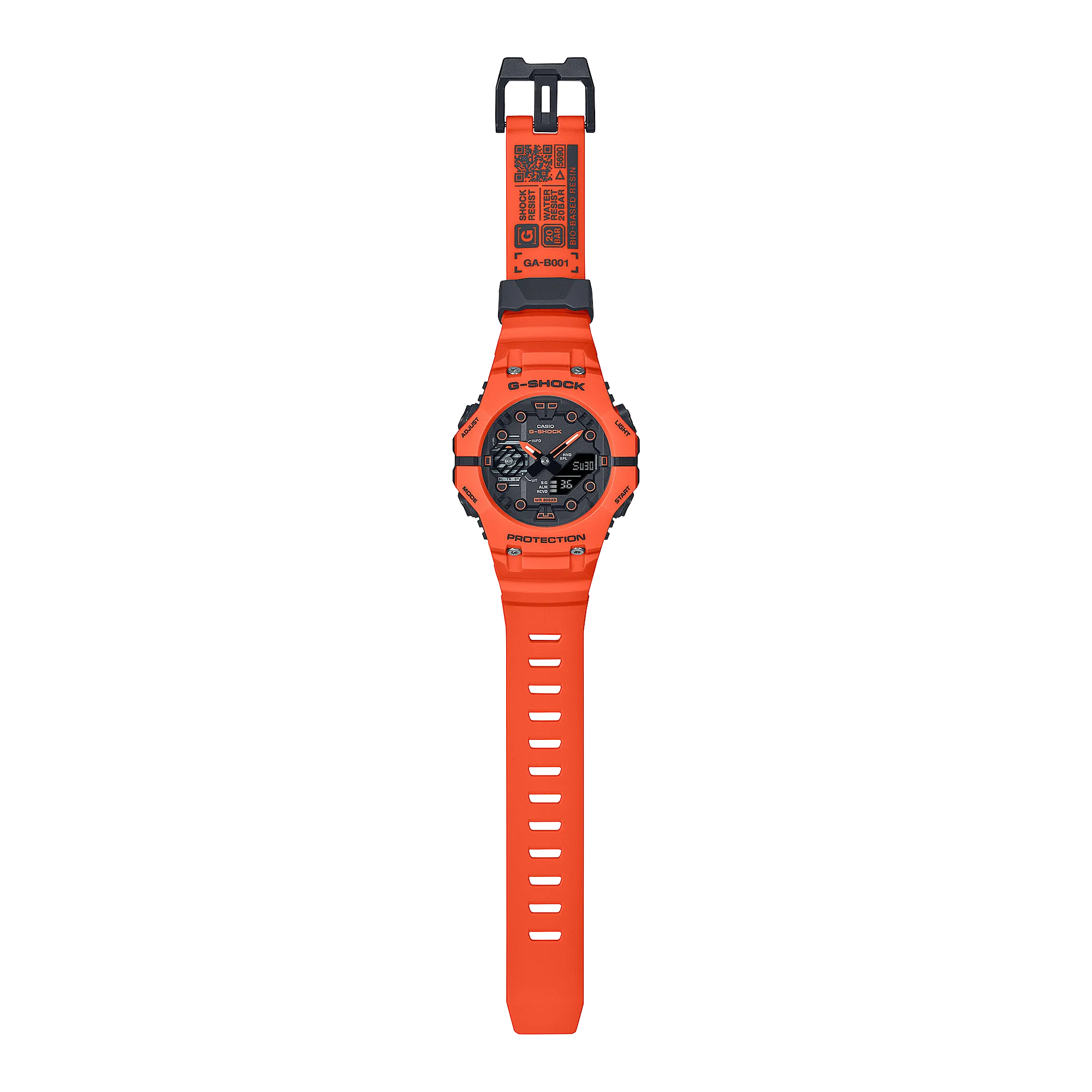 G-Shock Analog Digital Black Dial Orange Resin Band Watch GAB001FL-4A