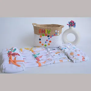 Hearts & Colours Basket - Everyday Essentials Nappy & Vest (Set of 20)