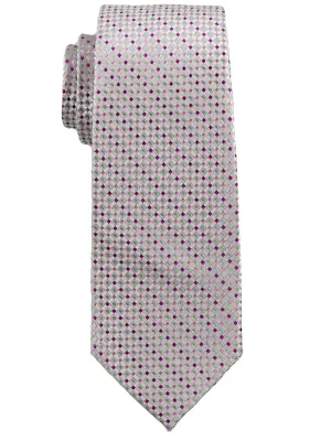 Heritage House 25136 100% Silk Boy's Tie - Neat - Silver/Pink