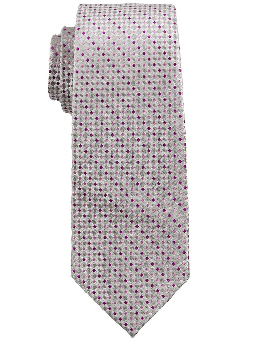 Heritage House 25136 100% Silk Boy's Tie - Neat - Silver/Pink