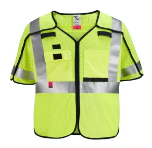Hi-Vis Vest - Milwaukee® Class 3 Breakaway High Visibility Yellow Mesh Safety Vest, 7 Pack, 48-73-523