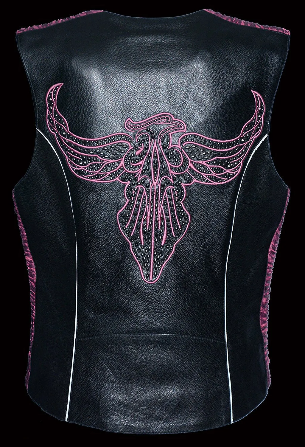 Ladies Vest with Purple Embroidery on back