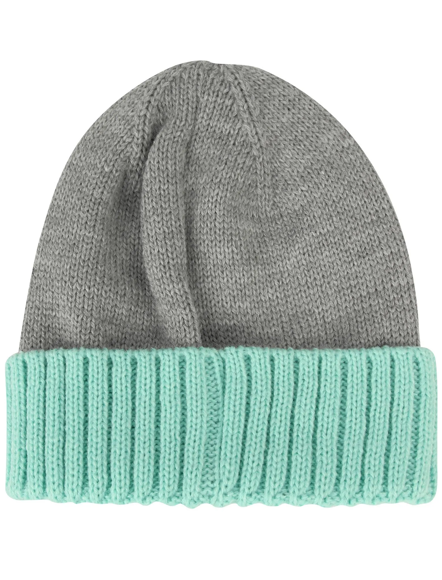 Madeline Contrast Turn Up Beanie Hat in Light Mint Green - Tokyo Laundry
