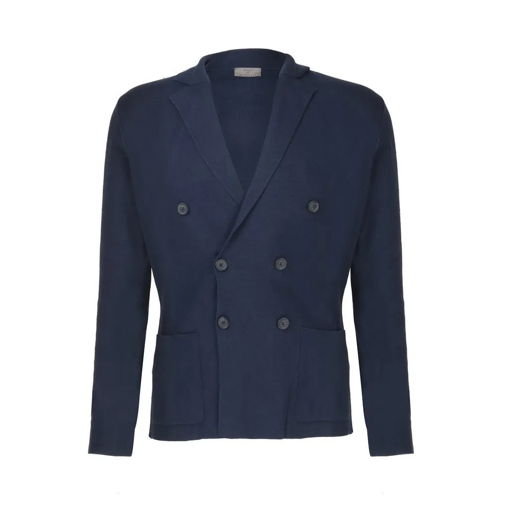 McKINNON & CO X FERRANTE Double Breasted Cotton Knit Jacket NAVY REG