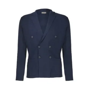 McKINNON & CO X FERRANTE Double Breasted Cotton Knit Jacket NAVY REG