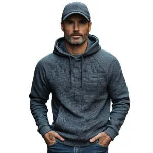 Men's Classic Casual Waffle Raglan Sleeve Hooded Sweatshirt 51669388F