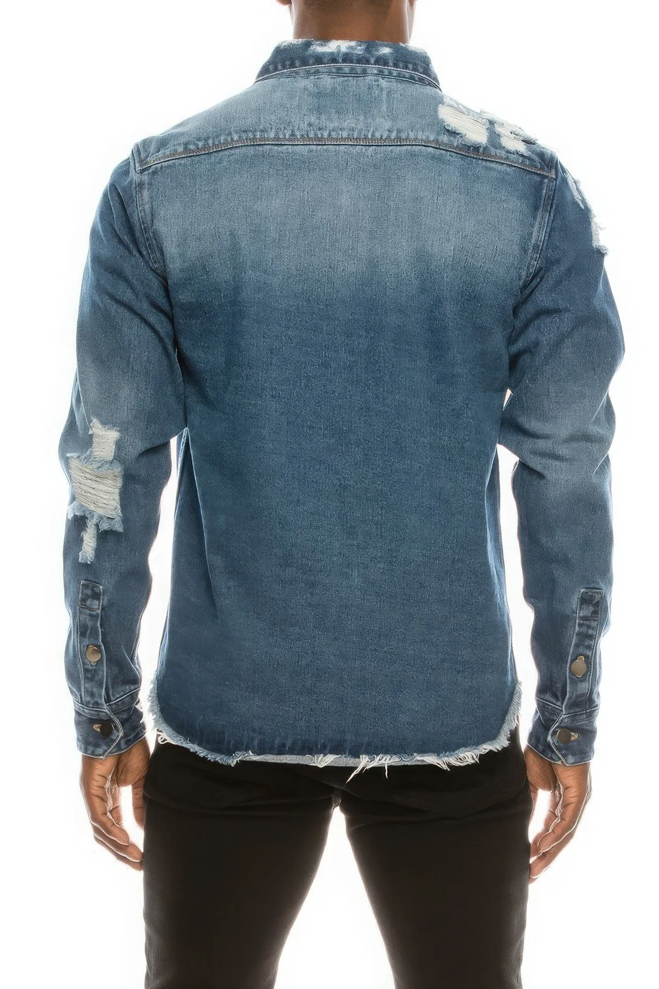 Men's Ripped Denim Shirt