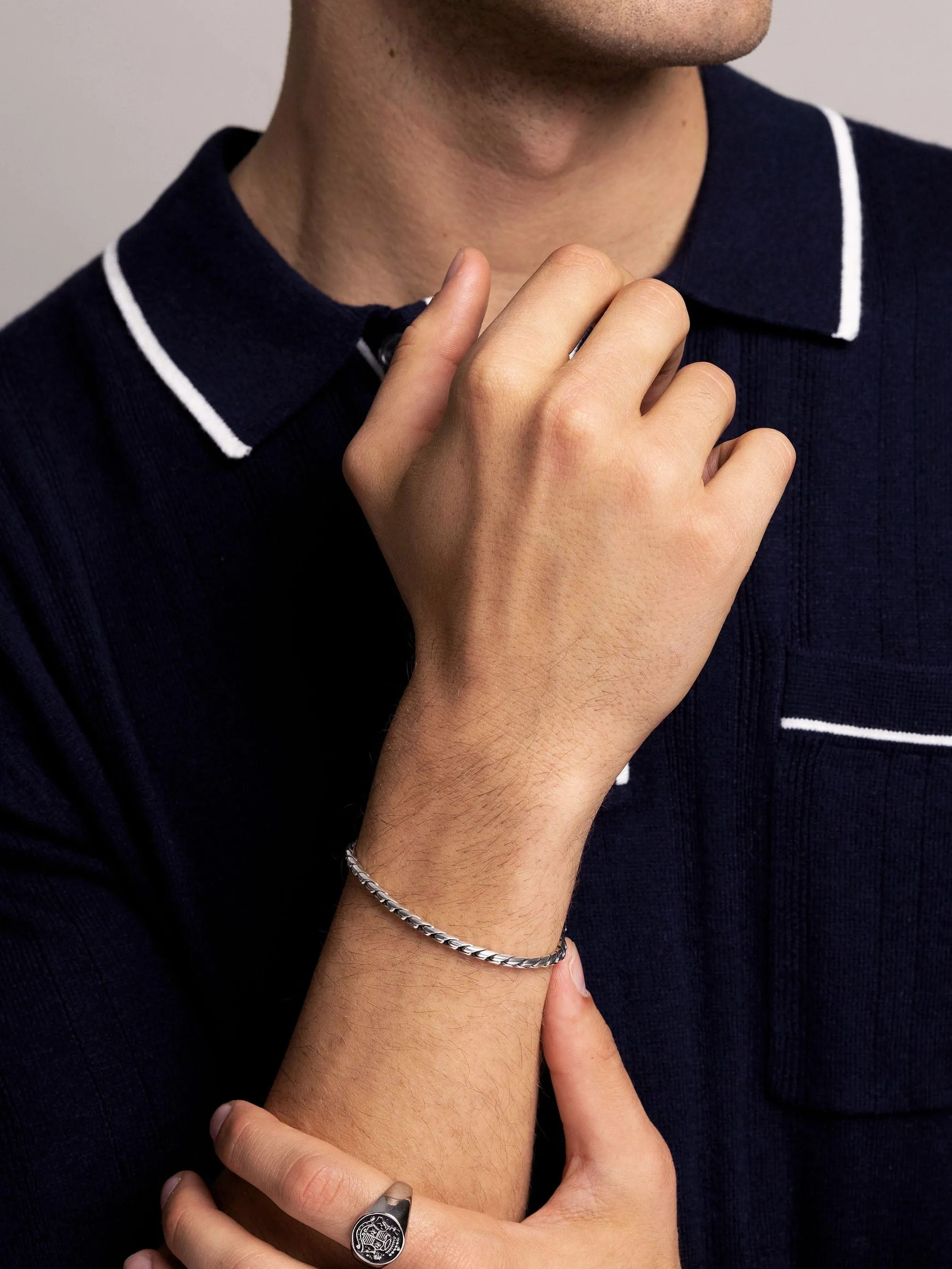 Men's Sterling Silver 3mm Round Chain Bracelet