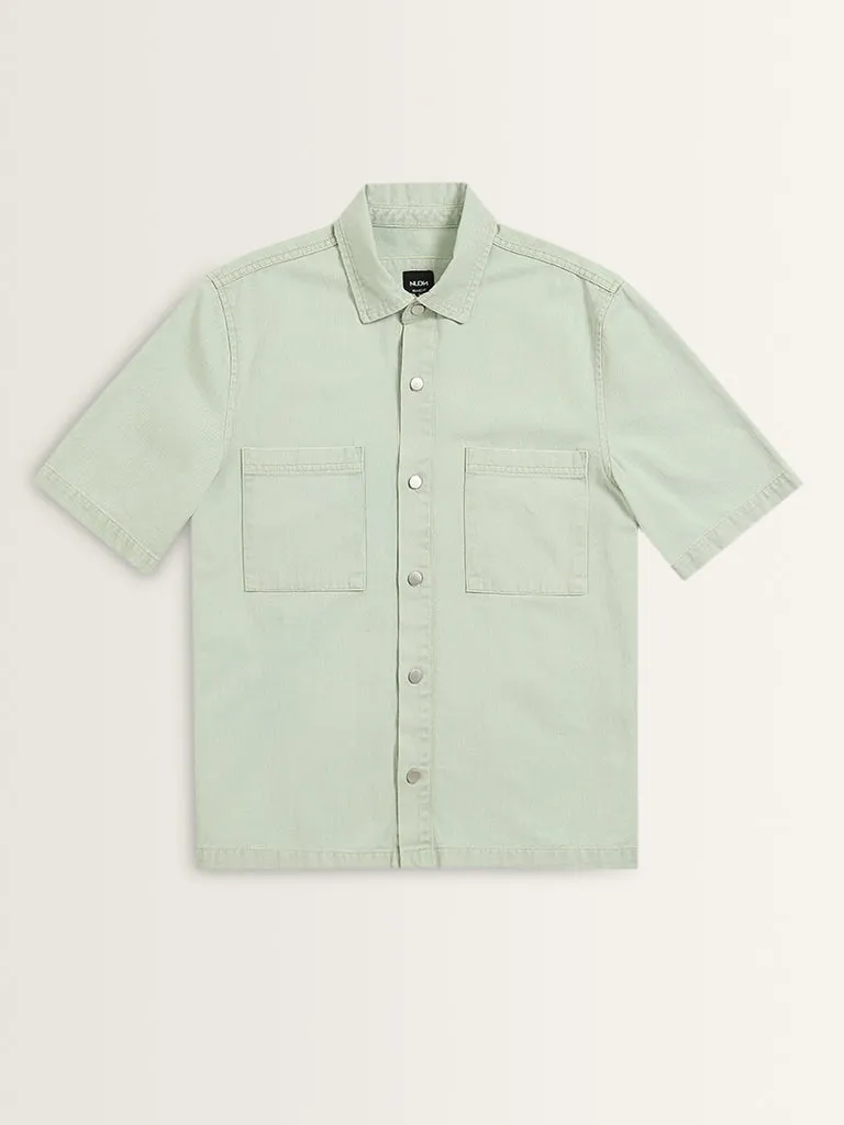 Nuon Mint Relaxed-Fit Denim Shirt