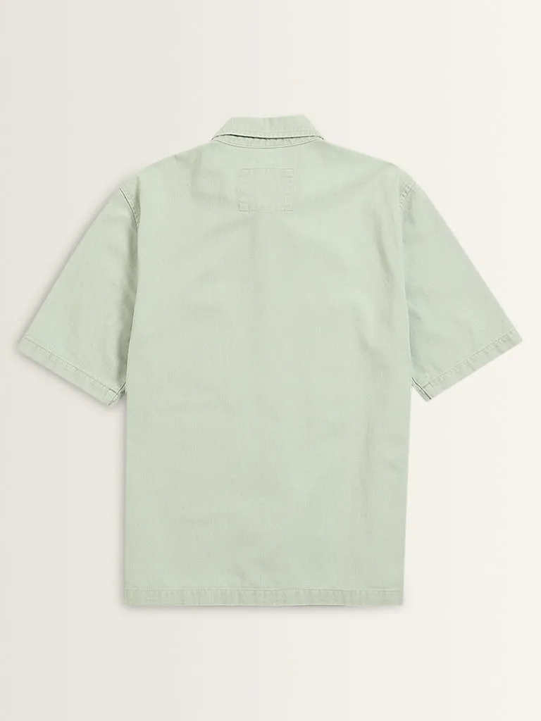 Nuon Mint Relaxed-Fit Denim Shirt
