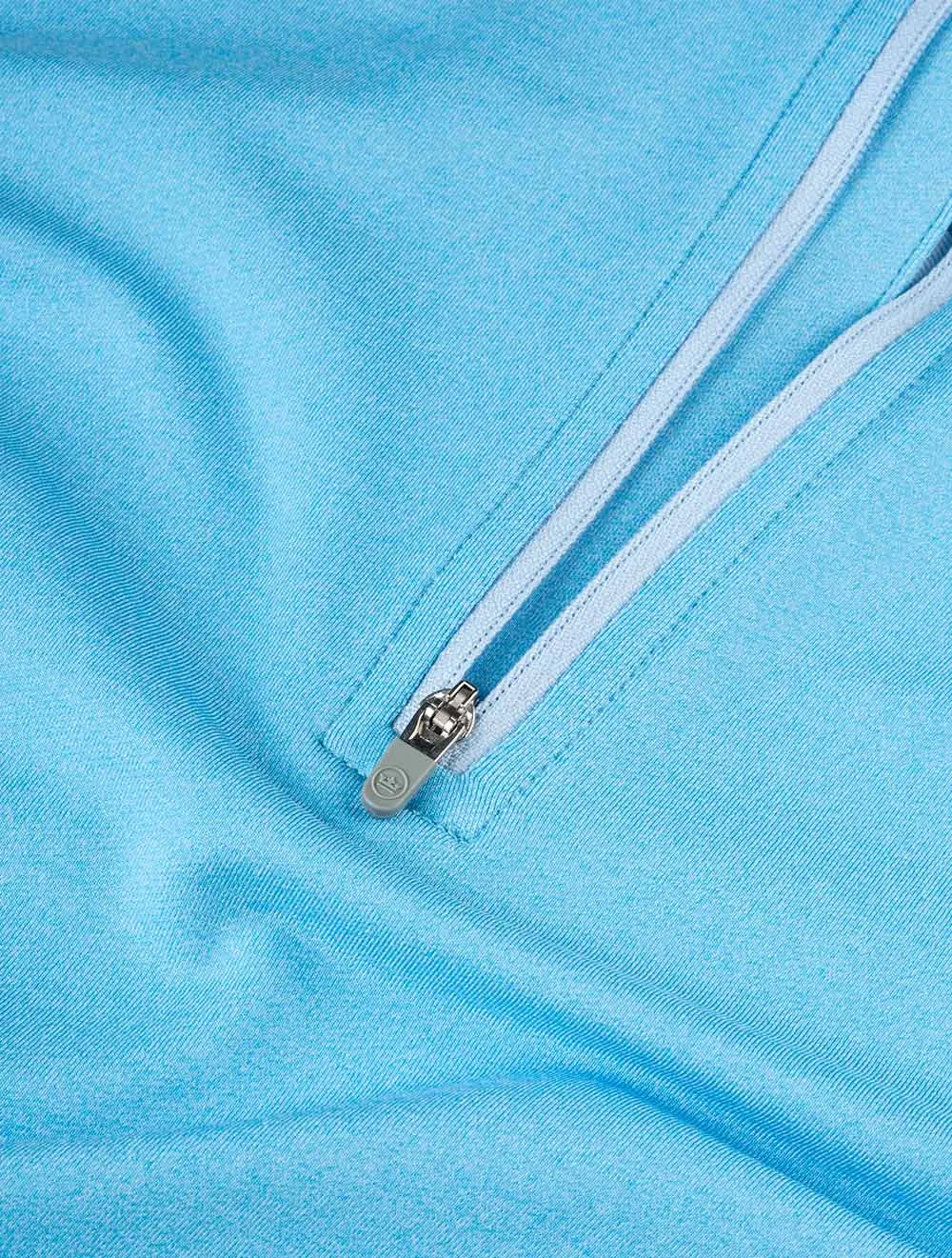 Perth Performance Melange Quarter Zip Beta Blue