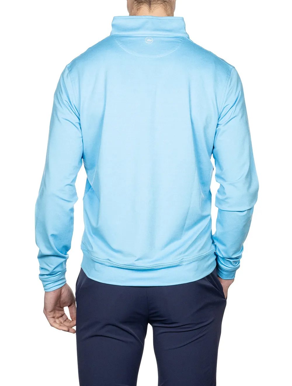 Perth Performance Melange Quarter Zip Beta Blue