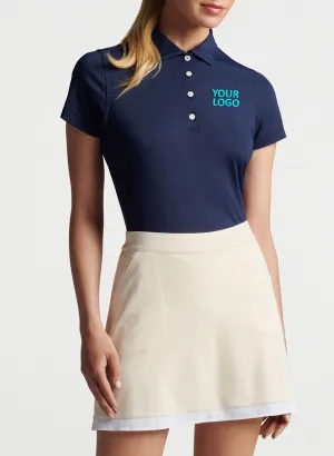 Peter Millar Womens Button Custom Polos, Navy