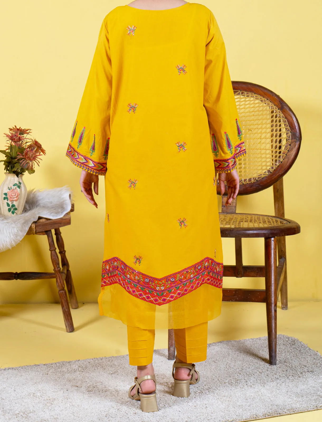 "JOHANA" Stitched Embroidered Two Piece Suit