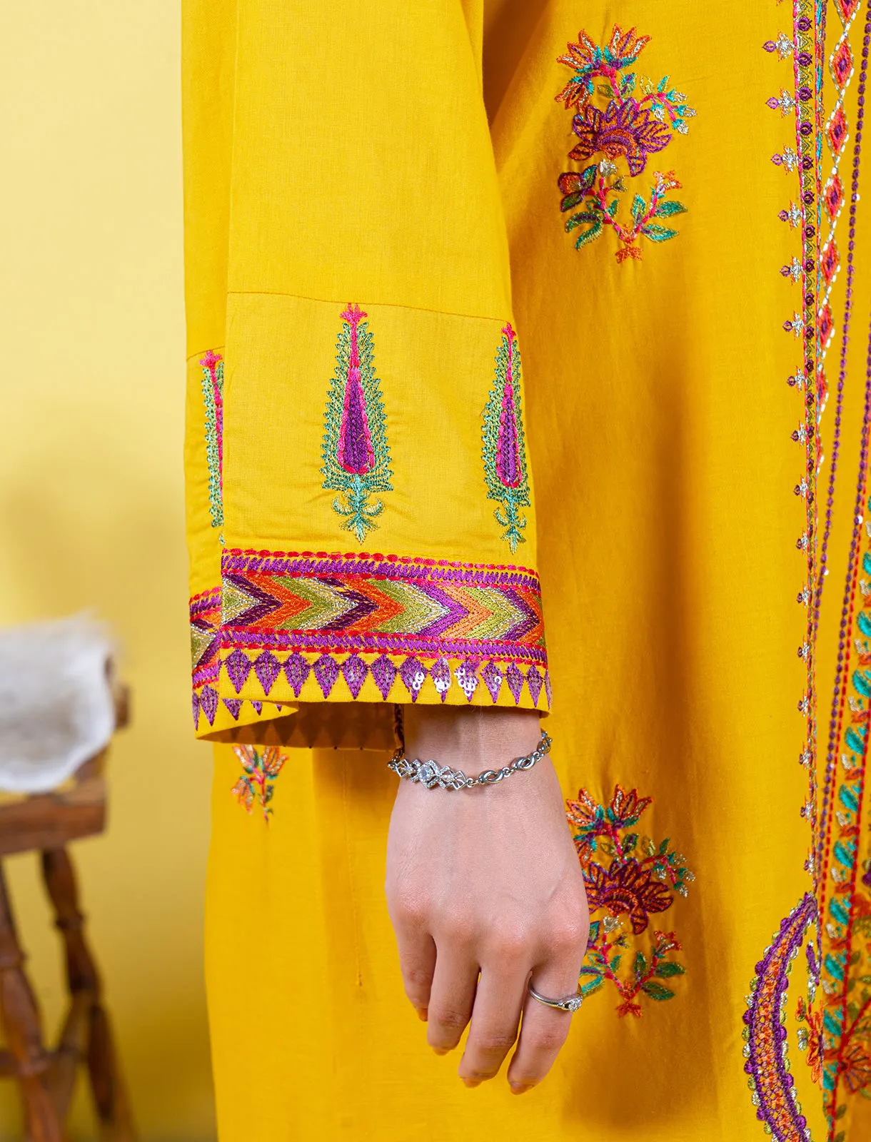 "JOHANA" Stitched Embroidered Two Piece Suit