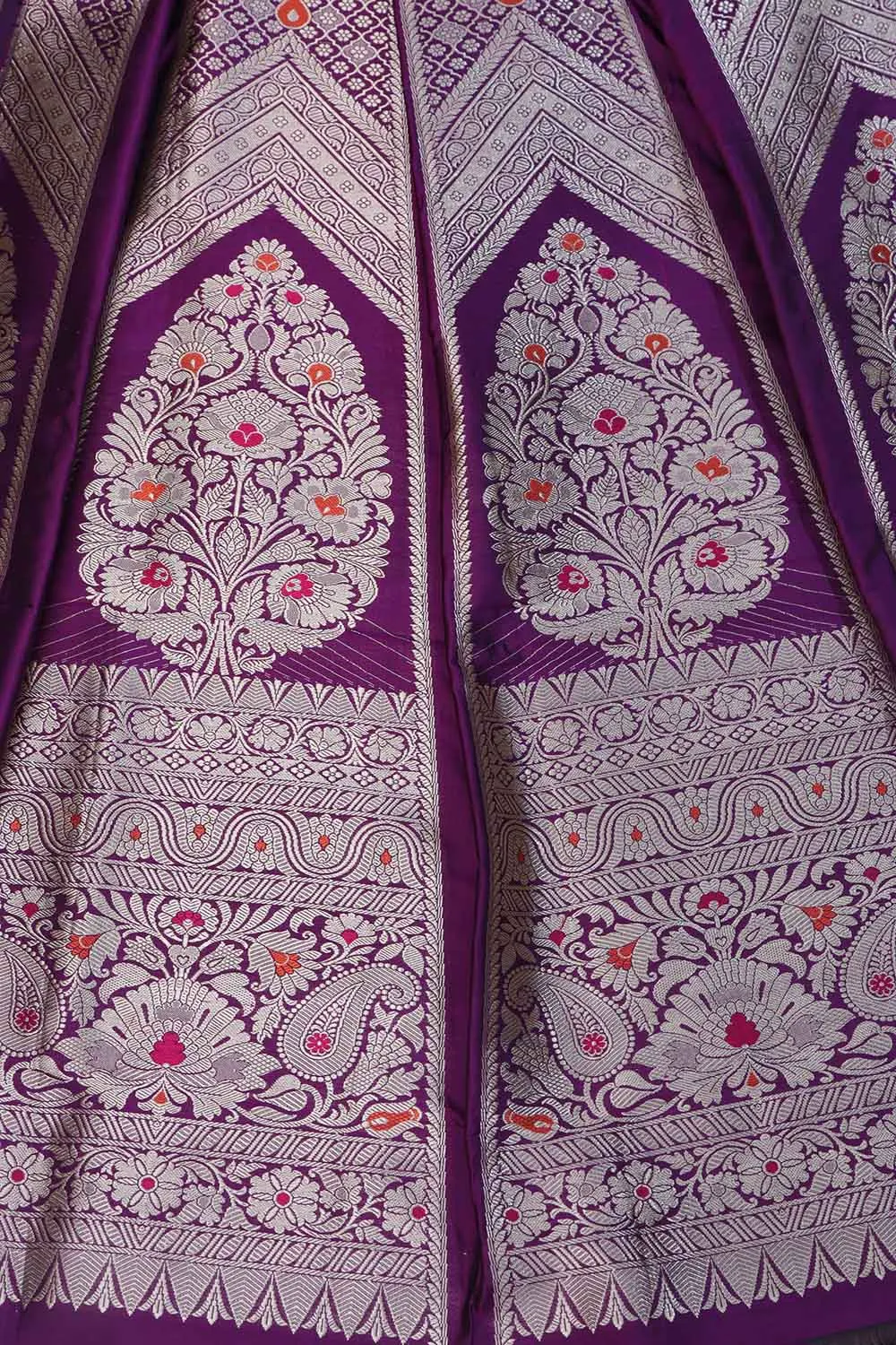Regal Purple Banarasi Pure Katan Silk Lehenga Set