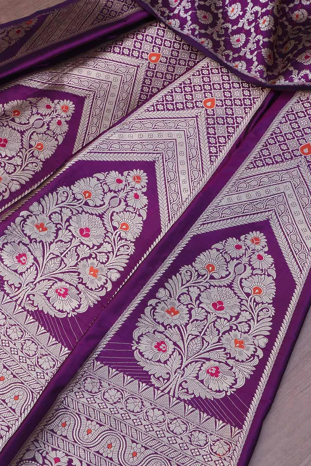 Regal Purple Banarasi Pure Katan Silk Lehenga Set