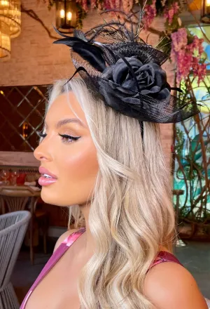 Rose Beauty Black Fascinator