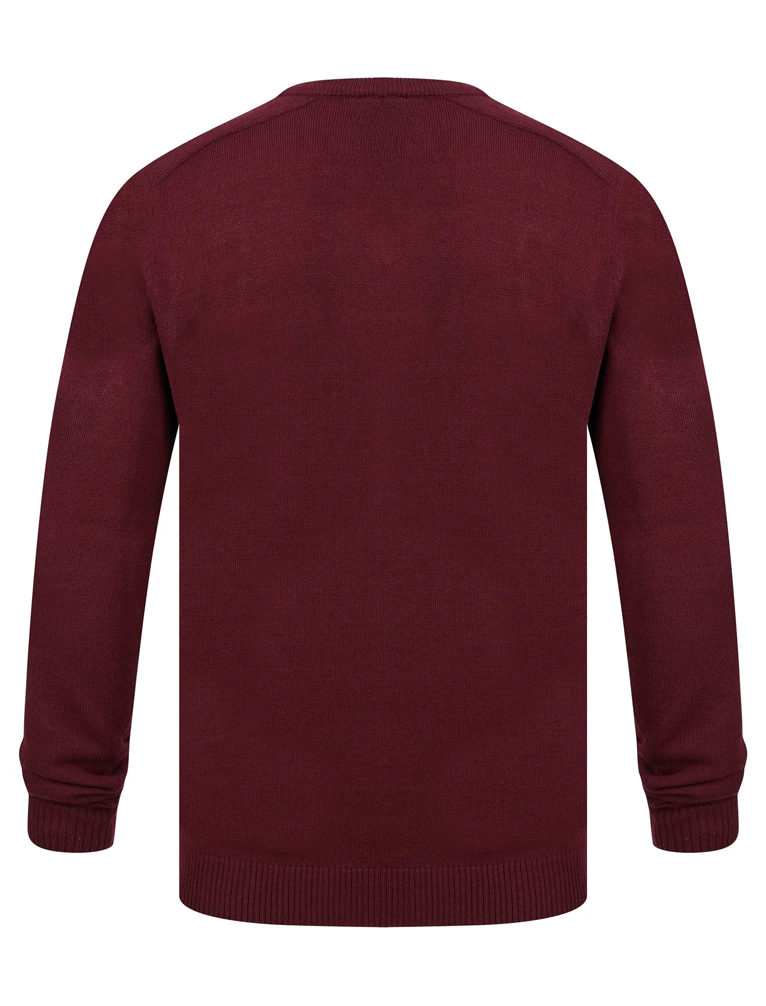 Rubik V-Neck Knitted Jumper in Zinfandel - Kensington Eastside