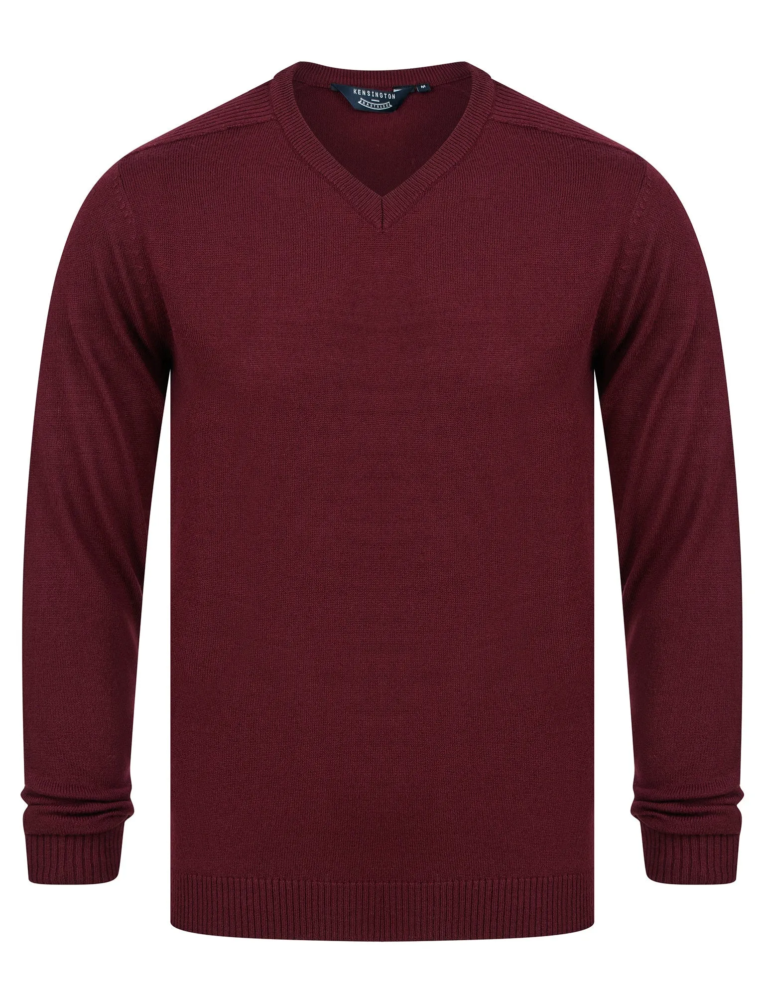 Rubik V-Neck Knitted Jumper in Zinfandel - Kensington Eastside