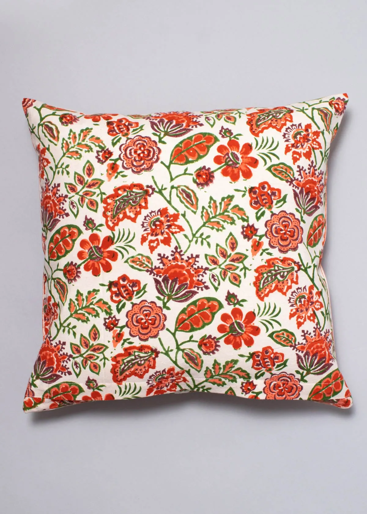 Tropical Retreat Hand Block Printed Cushion Cover
