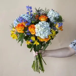 Vibrant Hydrangea Sunset Flower Bouquet