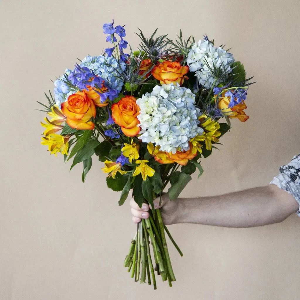 Vibrant Hydrangea Sunset Flower Bouquet