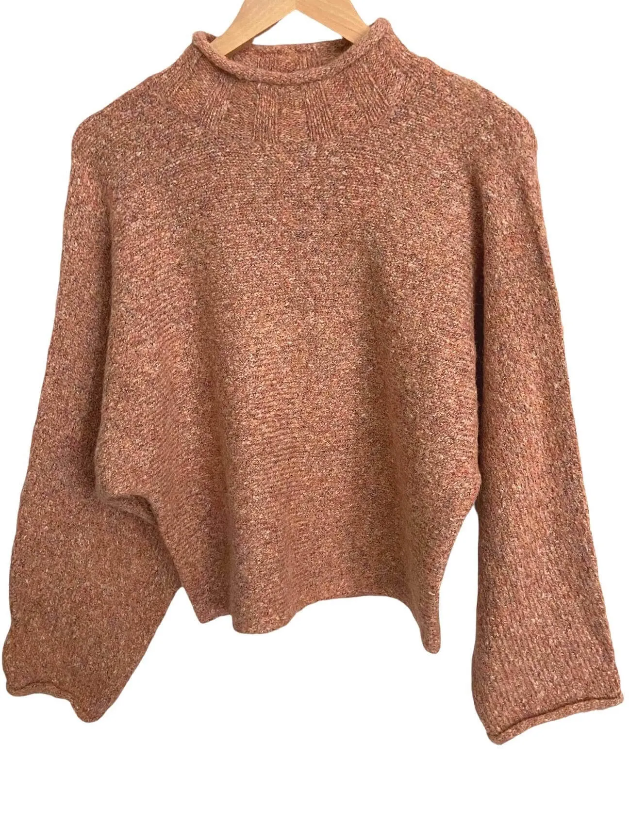 Warm Autumn Orange and Brown Marled Sweater