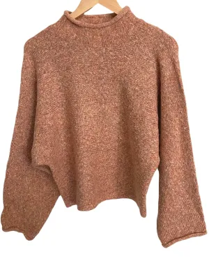 Warm Autumn Orange and Brown Marled Sweater