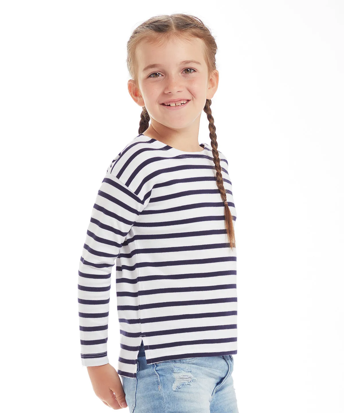 White/Navy - Kids breton T